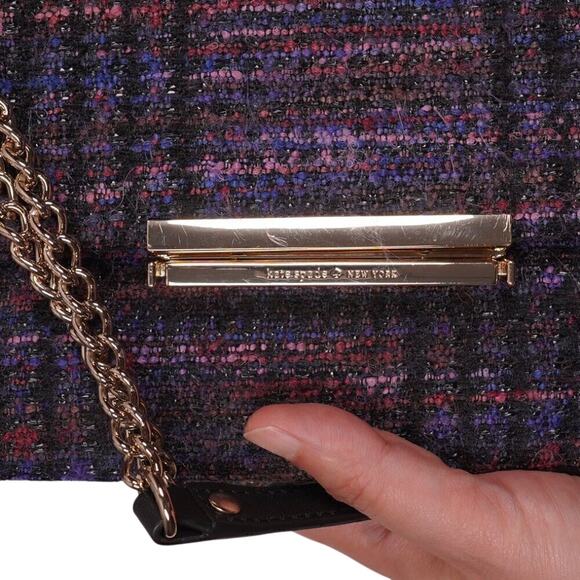 Kate Spade Emerson Place Lenia Tweed, Burgundy Multi Shoulder Bag/Crossbody - Picture 4 of 7
